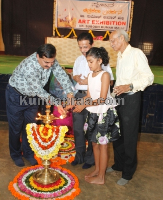 Srujana - Dr Subhodkumar Malli's Art exhibition at Kundapura kala mandira- Dr H.S. Malli (3)