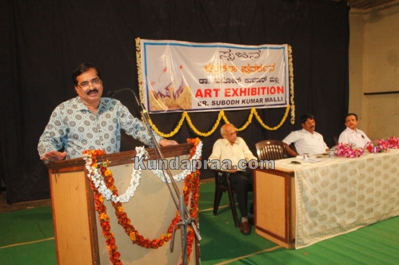 Srujana - Dr Subhodkumar Malli's Art exhibition at Kundapura kala mandira- Dr H.S. Malli (4)