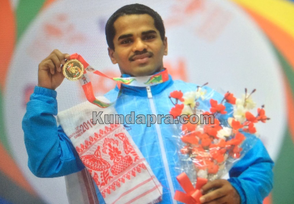 Kundapura Chitturu Gururaj Poojary Won Gold meddle in 12th South Asia Games Guhiwathi (2)