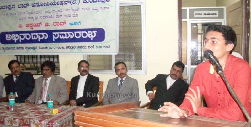 Kundapura Bar Association honored Akshay G . Rao (2)
