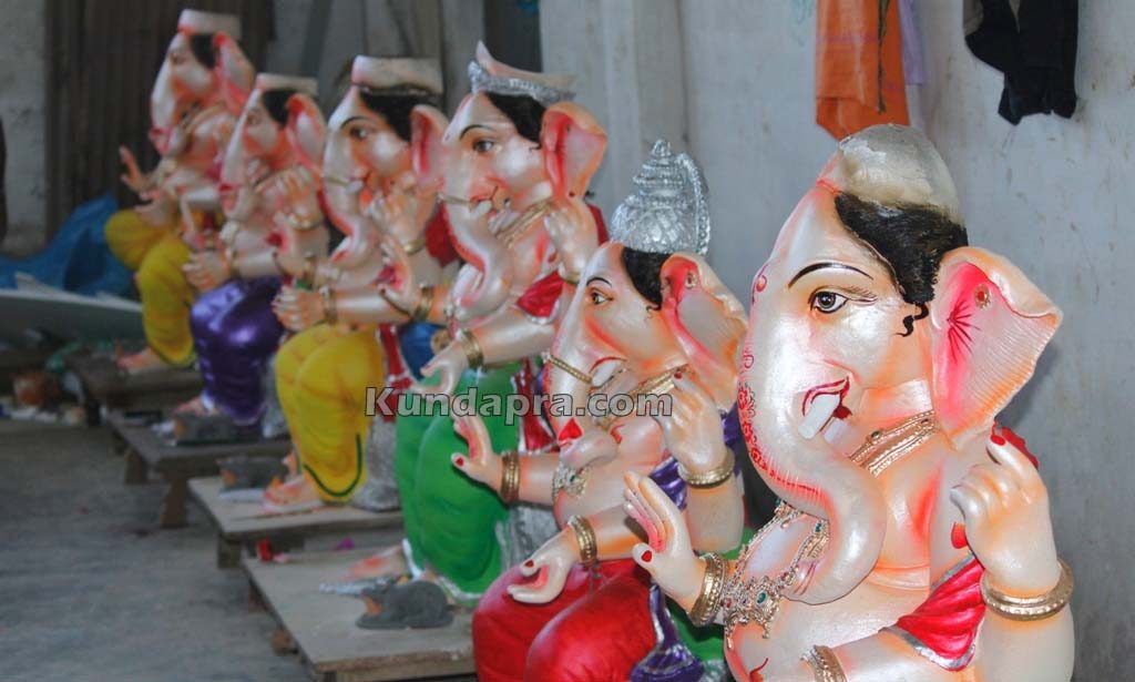 Kundapura ganesh idols makers Vasantha Gudigar made idols has demond in Hydarbad (5)
