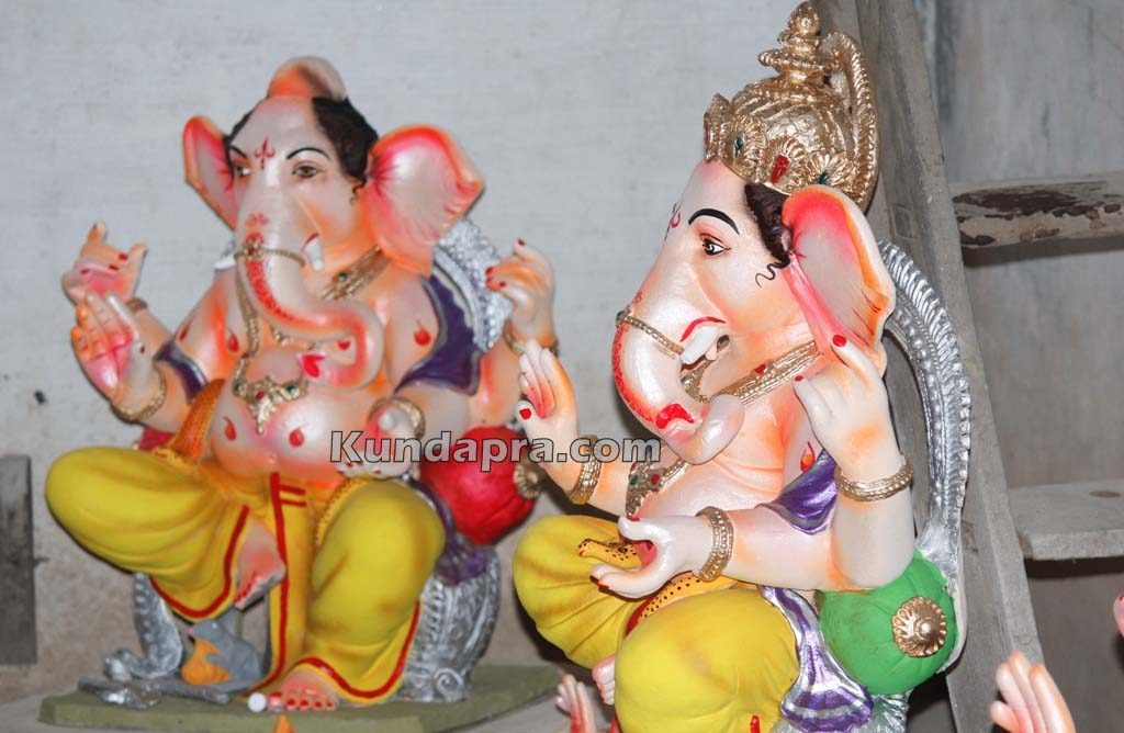 Kundapura ganesh idols makers Vasantha Gudigar made idols has demond in Hydarbad (6)