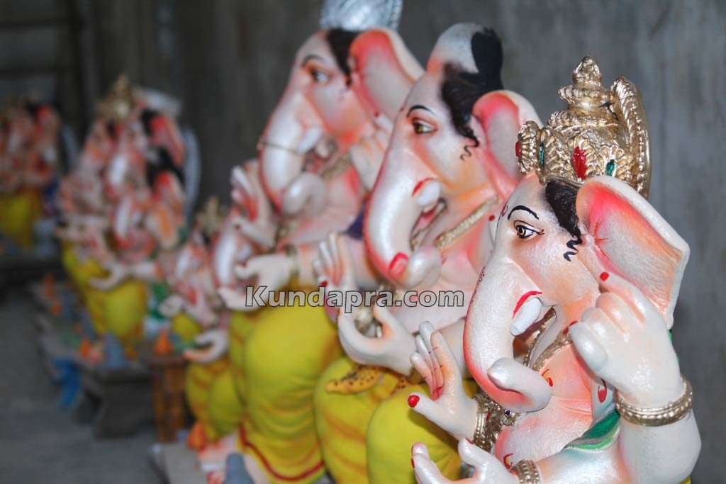 Kundapura ganesh idols makers Vasantha Gudigar made idols has demond in Hydarbad (9)