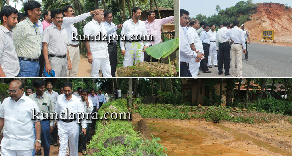 ಕೃಷಿಗದ್ದೆಗಳಿಗೆ ಹೆದ್ದಾರಿಯ ಜೆಡಿಮಣ್ಣು ತುಂಬಿ ಹಾನಿ. ಬೈಂದೂರು ಶಾಸಕರ ಭೇಟಿ