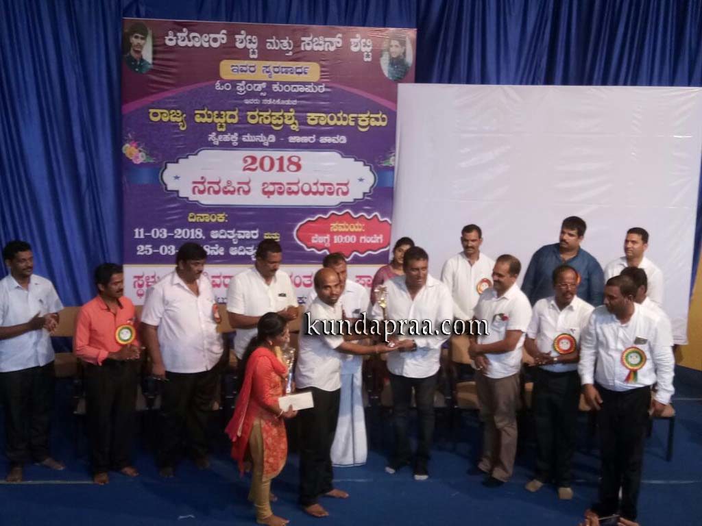 ರಾಜ್ಯಮಟ್ಟದ ರಸಪ್ರಶ್ನೆ ಸ್ಪರ್ಧೆ: ಗುರುರಾಜ್, ಚೈತ್ರಾ ಪ್ರಥಮ