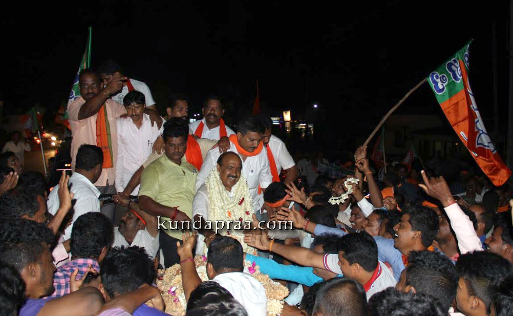 ಬೈಂದೂರಿನಲ್ಲಿ ಬಿಜೆಪಿ ಗೆಲುವು: ಕಾರ್ಯಕರ್ತರ ವಿಜಯೋತ್ಸವ, ಸಂಭ್ರಮಾಚರಣೆ