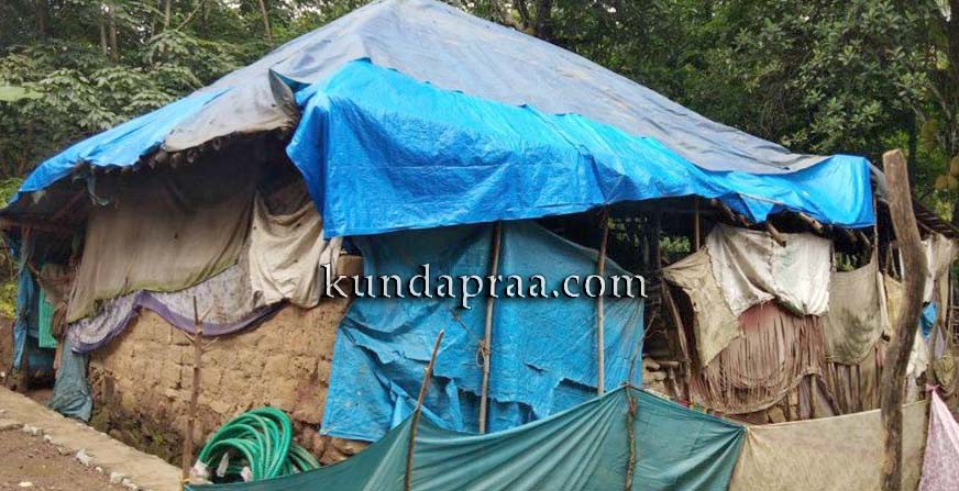 ಹರಿದ ಟಾರ್ಪಲಿನ ಮುರಿದ ಹಟ್ಟಿಯಲ್ಲಿ ದಯಾನೀಯ ಬದುಕು