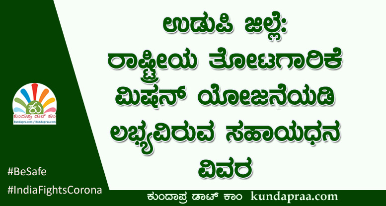 ಉಡುಪಿ ಜಿಲ್ಲೆ: ರಾಷ್ಟ್ರೀಯ ತೋಟಗಾರಿಕೆ ಮಿಷನ್ ಯೋಜನೆಯಡಿ ಲಭ್ಯವಿರುವ ಸಹಾಯಧನದ ವಿವರ