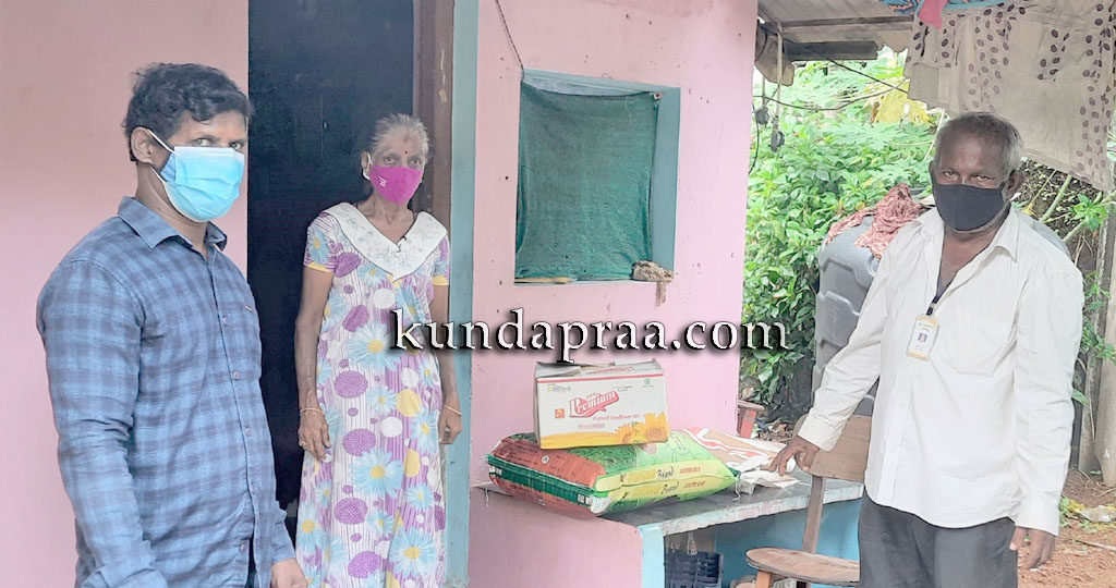ಕೋವಿಡ್ ಸೋಂಕಿತ ಬಡ ಕುಟುಂಬಗಳಿಗೆ ದಿನಸಿ ಕಿಟ್ ವಿತರಣೆ