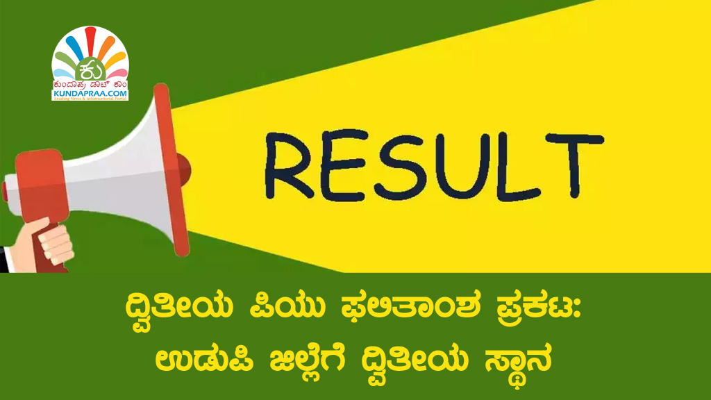 ದ್ವಿತೀಯ ಪಿಯು ಫಲಿತಾಂಶ ಪ್ರಕಟ: ಉಡುಪಿ ಜಿಲ್ಲೆಗೆ ದ್ವಿತೀಯ ಸ್ಥಾನ