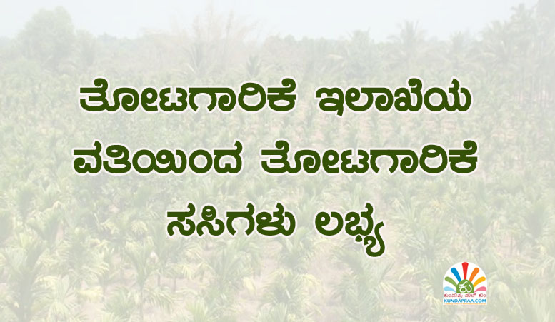 ತೋಟಗಾರಿಕೆ ಇಲಾಖೆಯ ವತಿಯಿಂದ ತೋಟಗಾರಿಕೆ ಸಸಿಗಳು ಲಭ್ಯ