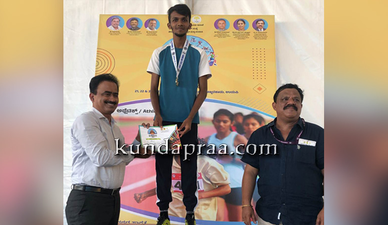 ಎತ್ತರ ಜಿಗಿತದಲ್ಲಿ ಶ್ರೀ ವೆಂಕಟರಮಣ ಪ.ಪೂ ಕಾಲೇಜಿನ ವಿದ್ಯಾರ್ಥಿ ಸಿನಾನ್ಗೆ ಚಿನ್ನದ ಪದಕ