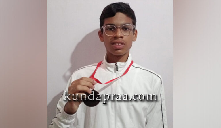 ರಾಜ್ಯ ಮಟ್ಟದ ಅಥ್ಲೆಟಿಕ್ ಚಾಂಪಿಯನ್ಶಿಪ್: ಉದ್ದ ಜಿಗಿತದಲ್ಲಿ ಧನ್ವೀನ್ ಪೂಜಾರಿಗೆ ಕಂಚು