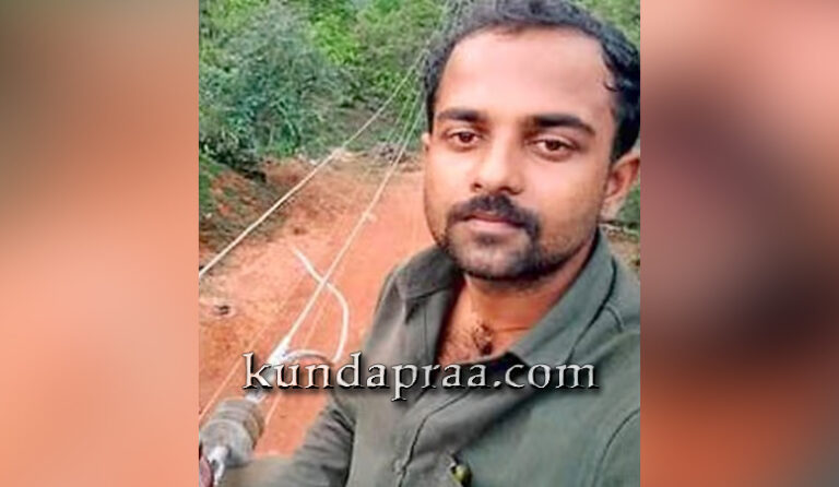 ವಿದ್ಯುತ್ ಕಂಬಕ್ಕೆ ಬೈಕ್ ಢಿಕ್ಕಿಯಾಗಿ ಪವರ್ ಮ್ಯಾನ್ ಸಾವು