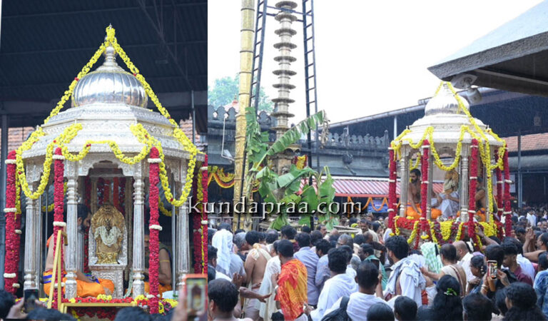 ಕೊಲ್ಲೂರು ಮೂಕಾಂಬಿಕಾ ದೇವಿಗೆ 106 ಕೆಜಿಯ ಬೆಳ್ಳಿ ರಥ ಸಮರ್ಪಣೆ