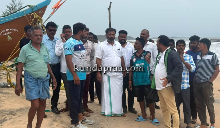 ಗುಜ್ಜಾಡಿ ಲೈಟ್ಹೌಸ್ ಪ್ರದೇಶದಲ್ಲಿ ಕಡಲ ಕೊರೆತ ವೀಕ್ಷಿಸಿದ ಶಾಸಕ ಗುರುರಾಜ್ ಗಂಟಿಹೊಳೆ