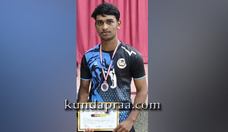 ಭಾರ ಎತ್ತುವ ಸ್ಪರ್ಧೆಯಲ್ಲಿ ವಿಶ್ವ ವಿನಾಯಕ ಕಾಲೇಜಿನ ವಿದ್ಯಾರ್ಥಿ ಶಮಂತ್ ರಾಜ್ಯ ಮಟ್ಟಕ್ಕೆ ಆಯ್ಕೆ