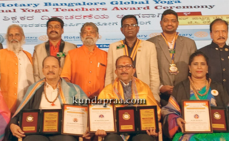ಯೋಗ ಸಂಘಟಕ ಮಂಜುನಾಥ್ ಬಿಜೂರು ಅವರಿಗೆ ಲೈಫ್ ಟೈಮ್ ಅಚಿವ್ಮೆಂಟ್ ಇನ್ ಯೋಗ ಅವಾರ್ಡ್